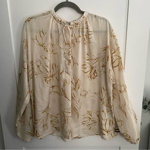 A New Day Tie Front Floral Blouse